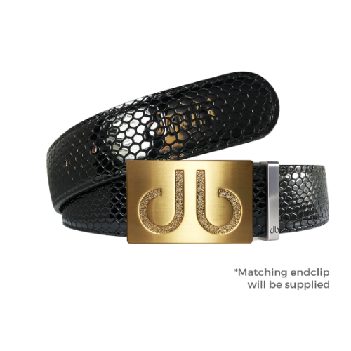 10 of Black SHINY SNAKESKIN TEXTURE BELT WITH GOLD db classic BUCKLE,.png
