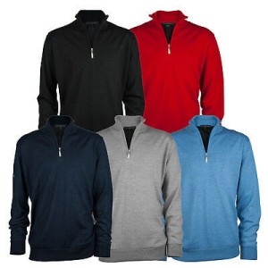 Greg Norman Merino Lined ¼ Zip (czarny)