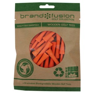 Podstawki Brand Fusion Wooden Golf Graduated 53mm Eco-Pack Orange