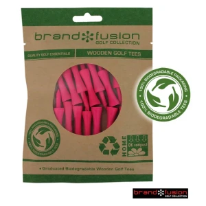  PODSTAWKI BRAND FUSION WOODEN GOLF GRADUATED 53MM ECO-PACK PINK