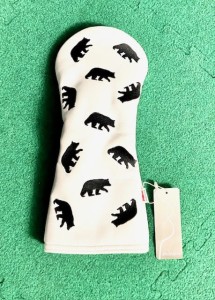Headcover Driver White Black Bear